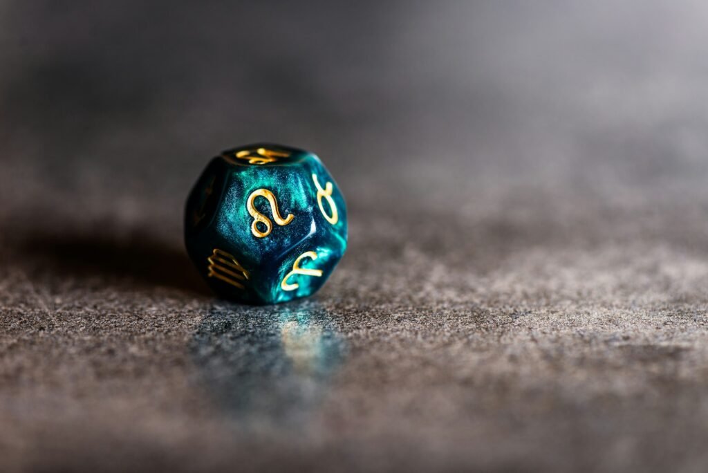 Astrology Dice with zodiac symbol of Leo